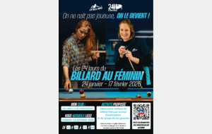 Les femmes à l'honneur au Billard Club Vendômois – "Les 24 jours du billard au féminin"
